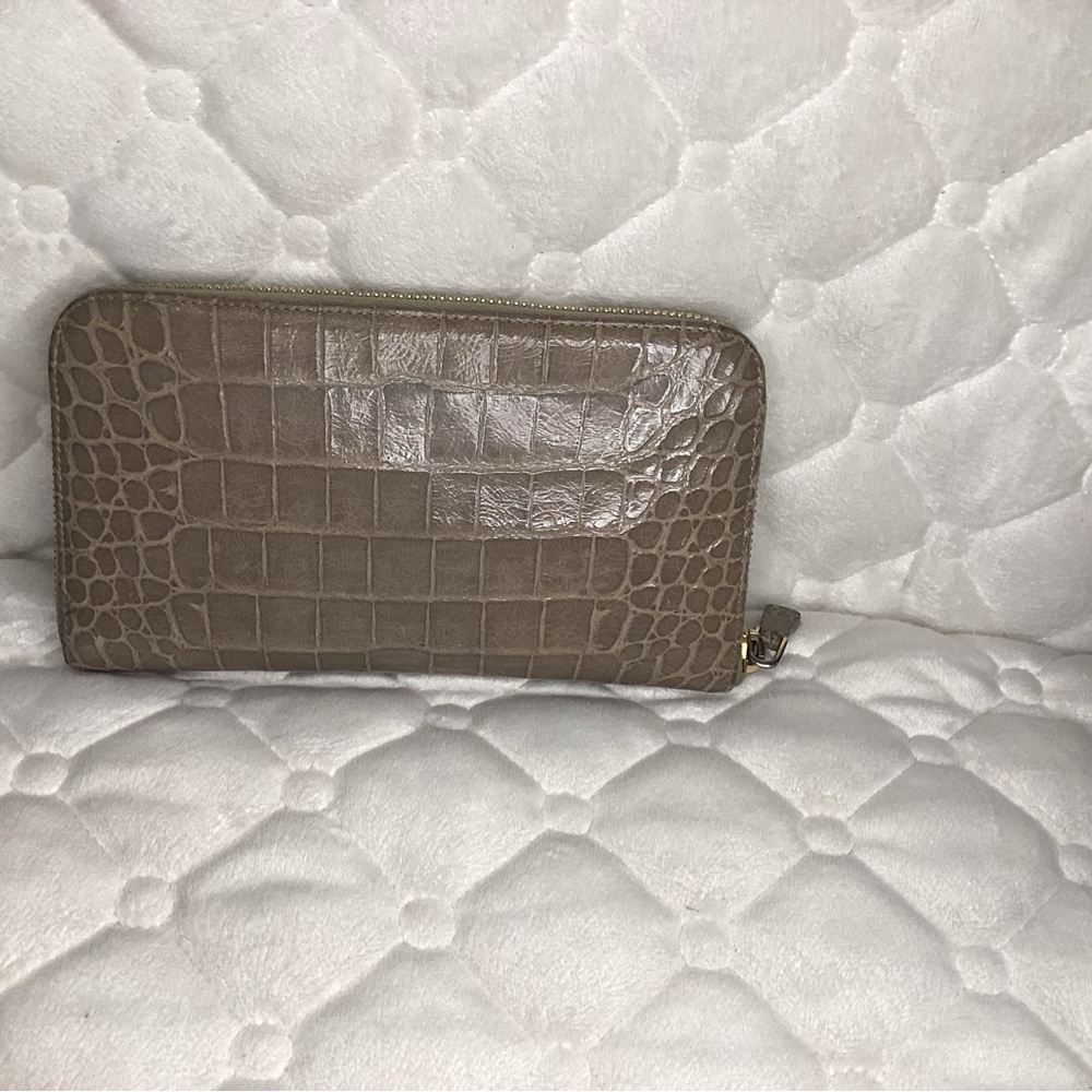 Miu Miu Zip Around Long Wallet In Croc Embossed T… - image 2